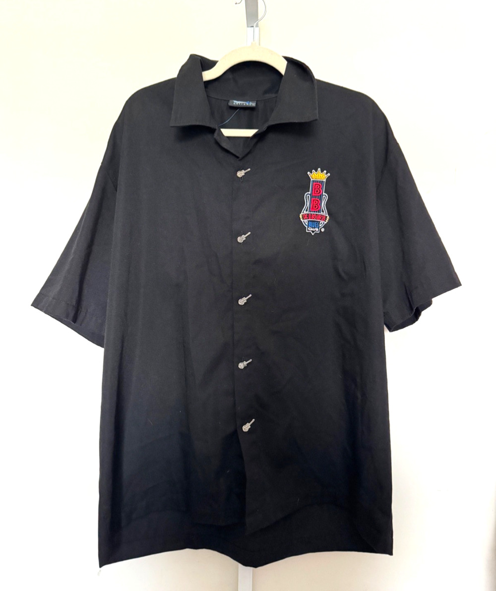 BB King's Blues Club Men’s Button Up Shirt Size 2XL Embroidered S-01